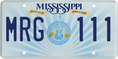 MS license plate MRG111