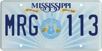 MS license plate MRG113