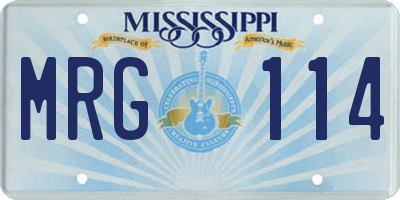MS license plate MRG114