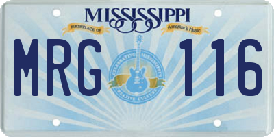 MS license plate MRG116