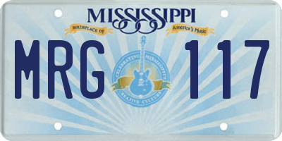 MS license plate MRG117
