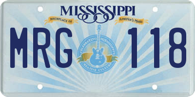 MS license plate MRG118