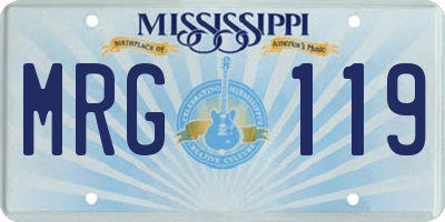 MS license plate MRG119