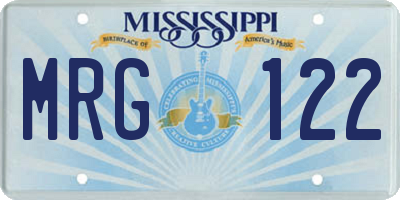 MS license plate MRG122