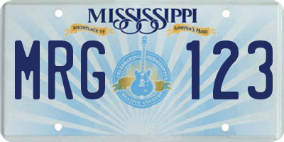 MS license plate MRG123