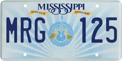 MS license plate MRG125