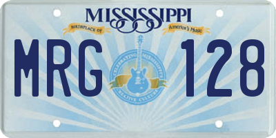 MS license plate MRG128