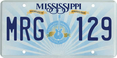 MS license plate MRG129