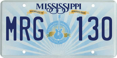 MS license plate MRG130
