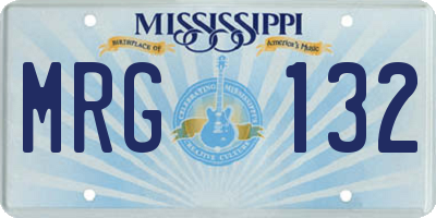 MS license plate MRG132