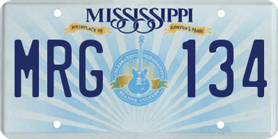 MS license plate MRG134