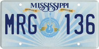 MS license plate MRG136