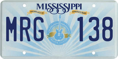 MS license plate MRG138