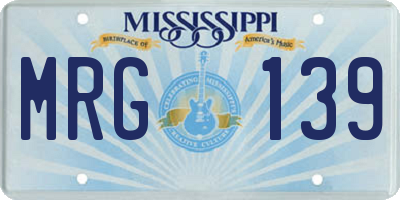 MS license plate MRG139