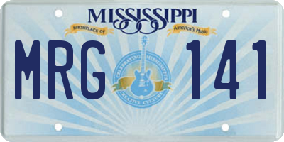 MS license plate MRG141