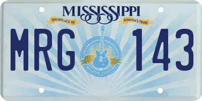 MS license plate MRG143