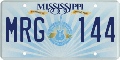 MS license plate MRG144