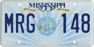 MS license plate MRG148