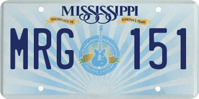 MS license plate MRG151