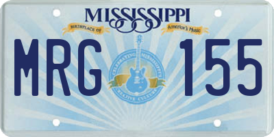 MS license plate MRG155