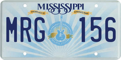 MS license plate MRG156