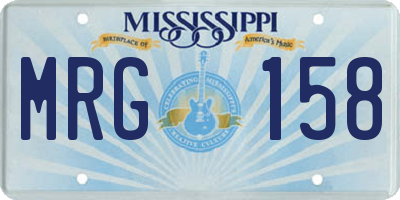 MS license plate MRG158