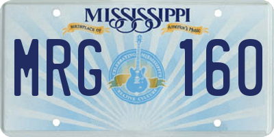 MS license plate MRG160