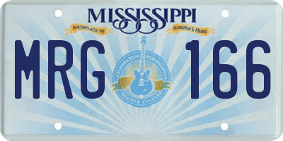 MS license plate MRG166