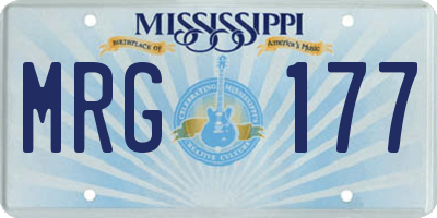 MS license plate MRG177