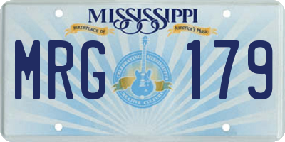 MS license plate MRG179