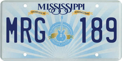 MS license plate MRG189