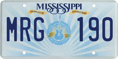 MS license plate MRG190