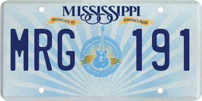 MS license plate MRG191
