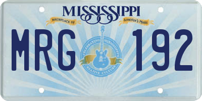 MS license plate MRG192