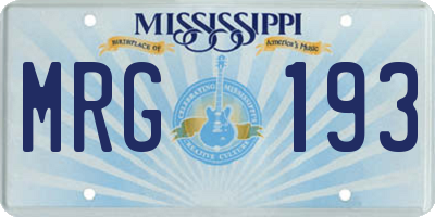 MS license plate MRG193
