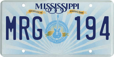 MS license plate MRG194