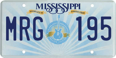 MS license plate MRG195