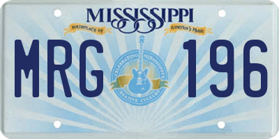 MS license plate MRG196