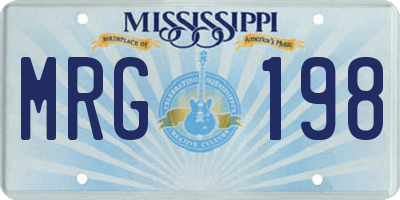 MS license plate MRG198