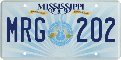 MS license plate MRG202