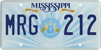 MS license plate MRG212