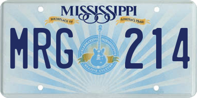 MS license plate MRG214