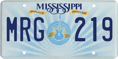 MS license plate MRG219
