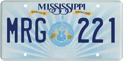 MS license plate MRG221