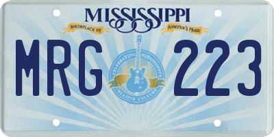MS license plate MRG223