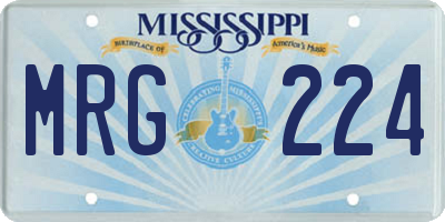 MS license plate MRG224