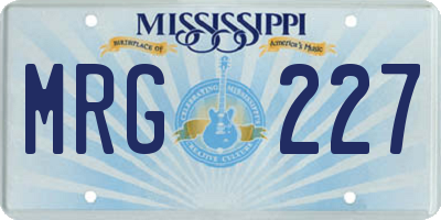 MS license plate MRG227
