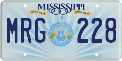 MS license plate MRG228