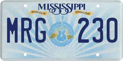 MS license plate MRG230