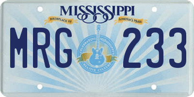 MS license plate MRG233